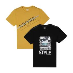 Bodycare Kids Black & Mustard Cotton Printed T-Shirts - Pack of 2 (Antiviral Collection)-image-63