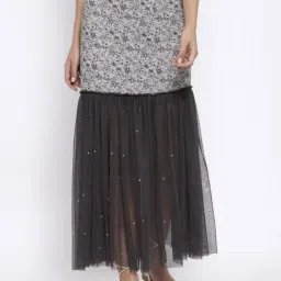 Lela Grey Printed Skirt-image-2