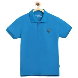 Li'l Tomatoes Boys Turquoise Embroidered T-Shirt-image-2