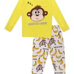 Lazy Shark Kids Yellow & white Printed T-Shirt with Pants-picture-32