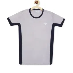 Chimprala Kids White & Navy Solid T-Shirt-picture-31