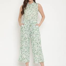 Ahalyaa Green Floral Print Jumpsuit-image-46