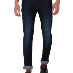 Mufti Blue Super Slim Fit Lightly Washed Jeans-image-17
