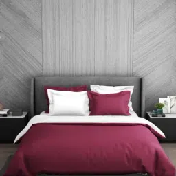 Spaces Solid Dark Violet Cotton Queen Duvet Cover-image-33
