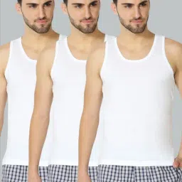 Van Heusen Regular Fit Anti Bacterial Moisture Wicking Solid Vest - Pack of 3 - White-image-14