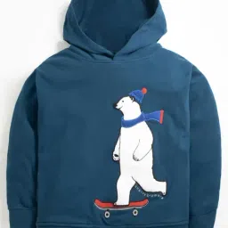 Cherry Crumble By Nitt Hyman Kids Teal Blue & White Printed Full Sleeves Sweatshirt-image-90