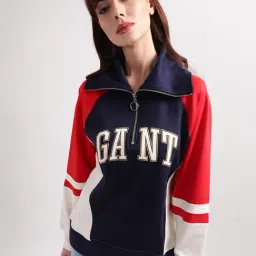 GANT Blue Color-Block Sweatshirt-image-3