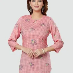 Saree Swarg Pink Printed Tunic-image-79