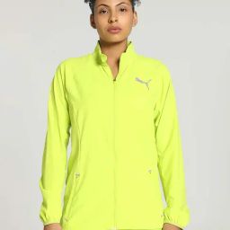 Puma Green Textured Pattern Sports Jacket-image-58