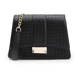 Carlton London Black Constantina Woven Medium Cross Body Bag-image-65
