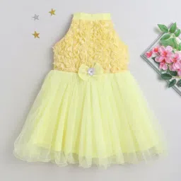 Many Frocks Kids Yellow Applique Dress-image-17