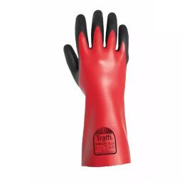 Traffi Chemical Resistant Work Gloves Cotton Nitrile Coating Red Size 8, TG1500-08 (1 Pair)-image-28