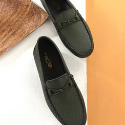 Mactree Men Olive Green Nubuck Loafers-image-55