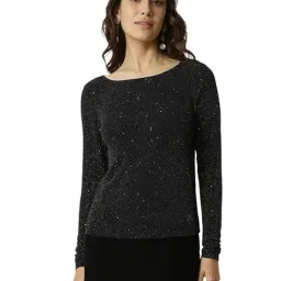 Allen Solly Black Regular fit Embellished Tops-image-12