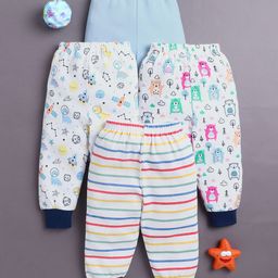 BUMZEE Infant Boys Pack Of 4 Printed Cotton Joggers Lounge Pants-picture-37