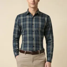 Allen Solly Green Cotton Slim Fit Checks Shirt-picture-39