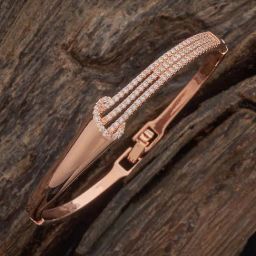 Kushal's Fashion Jewellery Rose-Gold Tone Kada for Women-picture-21