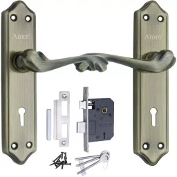 Atom Stainless Steel Brown Door Handle Lock Set, PLUTO_K.Y-B.A-picture-35