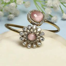 Biba Light Pink Brass Bracelet for Women-image-53