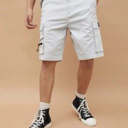 Bossini Grey Regular Fit Cargo Shorts-image-58