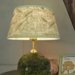 Fos Lighting Green Marble Abstract Table Lamp With Embroidered Shade-13