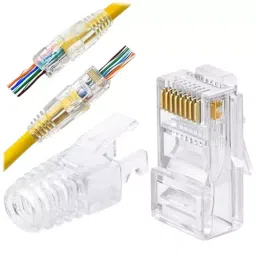 FEDUS RJ45 Cat6 Pass-Through Connectors and Strain Relief Boots ‎Transparent (Pack of 100 Pcs)-picture-7