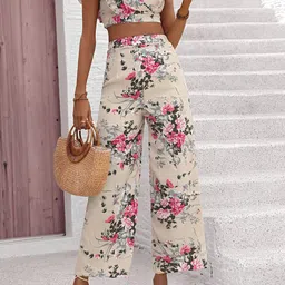 Outzidr Floral Printed Top & Trousers Co-Ord Set-picture-29