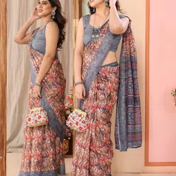 Anouk Floral Printed Kota Saree-image-21