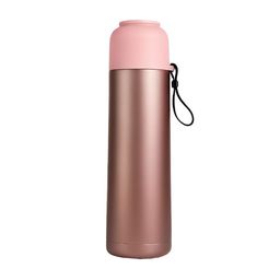 iSWEVEN Pink Single Stainless Steel Solid Double Wall Vacuum Water Bottle-image-86