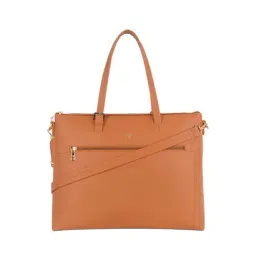Baggit Tan Solid Large Handbag-image-63