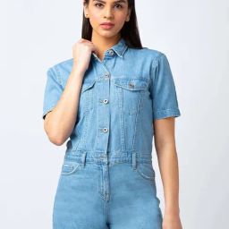 Spykar Light Blue Solid Jumpsuits-picture-45