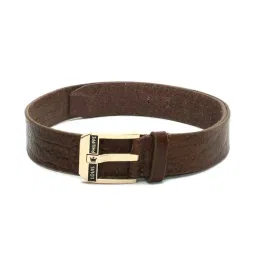 Louis Philippe Brown Leather Textured Casual Belt for Men-image-98