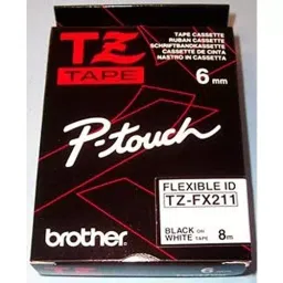 BROTHER Tape, 6Mm, Black/White, Flexible, TZE-FX211-picture-45