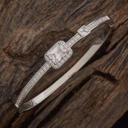 Kushal's Fashion Jewellery Rhodium White Kada for Women-picture-36