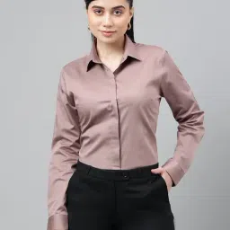 Hancock Mauve Cotton Regular Fit Shirt-image-74