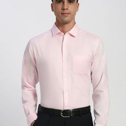 Peter England Elite Textured Spread Collar Pure Cotton Regular Fit Formal Shirt-picture-9