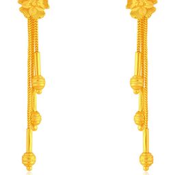 Luv Fashion Gold-Plated Floral Drop Earrings-image-28