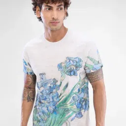 Spykar White Cotton Slim Graphic T-Shirt-image-68