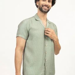 Lela Green Viscose Blend Regular Fit Solid Shirt-image-26
