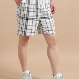 StitchX Men Checked Regular Fit Shorts image 2