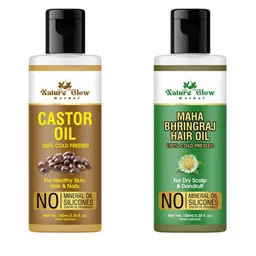 Nature Glow Herbal Set Of 2 Castor & Maha Bhringraj Hair Oil - 100 ml Each-15