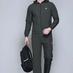 Deefab Men Mock Collar Stylish Zipper Tracksuit-image-87
