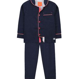 Cherry Crumble Boys and Girls Navy Blue Printed Polka Dots Nightsuit-image-54
