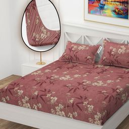 YaAkholic Multicoloured 210 TC Queen Bedsheet with 2 Pillow Covers-image-112