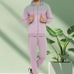 WILD WEST Men Cotton Hooded Colourblocked Tracksuits-image-35