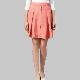 Kazo Peach Above Knee Skirt-image-79