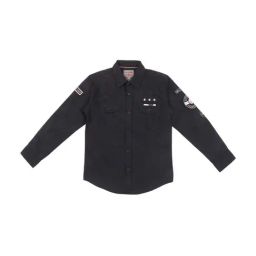 Gini & Jony Kids Black Cotton Shirt-image-1