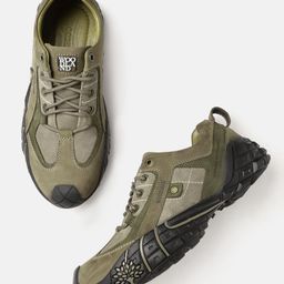 Woodland Men Round-Toe Leather Sneakers-image-30