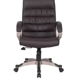 Caddy High Back Revolving office and Home Chair Brown PU Leatherette CD102-18