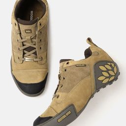 Woodland Men Leather Sneakers-image-16